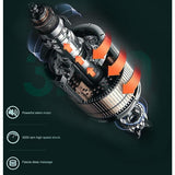 FitSmart mini percussive massage gun with LCD display and 6 speed levels, black
