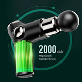 FitSmart mini percussive massage gun with LCD display and 6 speed levels, black