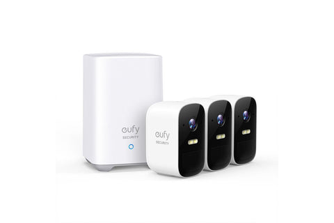 EUFY SECURITY CAM 2C PRO 2K SECURITY KIT 3PACK PLUS HOMEBASE2 UNIT