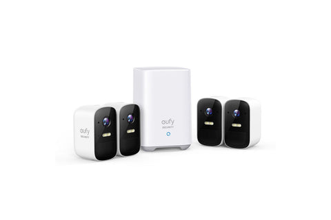 EUFY SECURITY CAM 2C PRO 2K SECURITY KIT 4PACK PLUS HOMEBASE2 UNIT