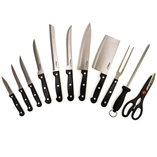 CLASSICA 17 PIECE CHEF'S TOOLS AND SATEAK KNIFE SET IN BLOCK