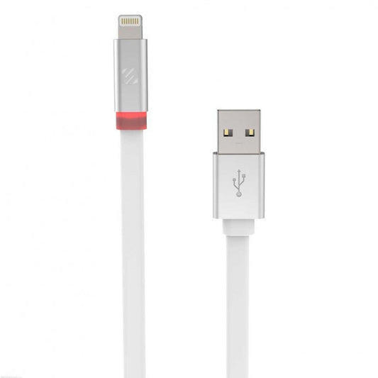 SCOSCHE CHARGE & SYNC CABLE W/CHARGE LED FOR LIGHTNING USB DEVICES - 3FT CABLE LENGTH (WHITE)