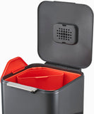 JOSEPH JOSEPH Totem Compact 40L Waste Separation and Recycling Bin - Graphite