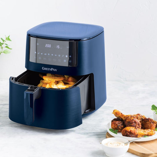 GREENPAN BISTRO CERAMIC AIRFRYER 7.2L WITH REMOVABLE BASKET OXFORD BLUE