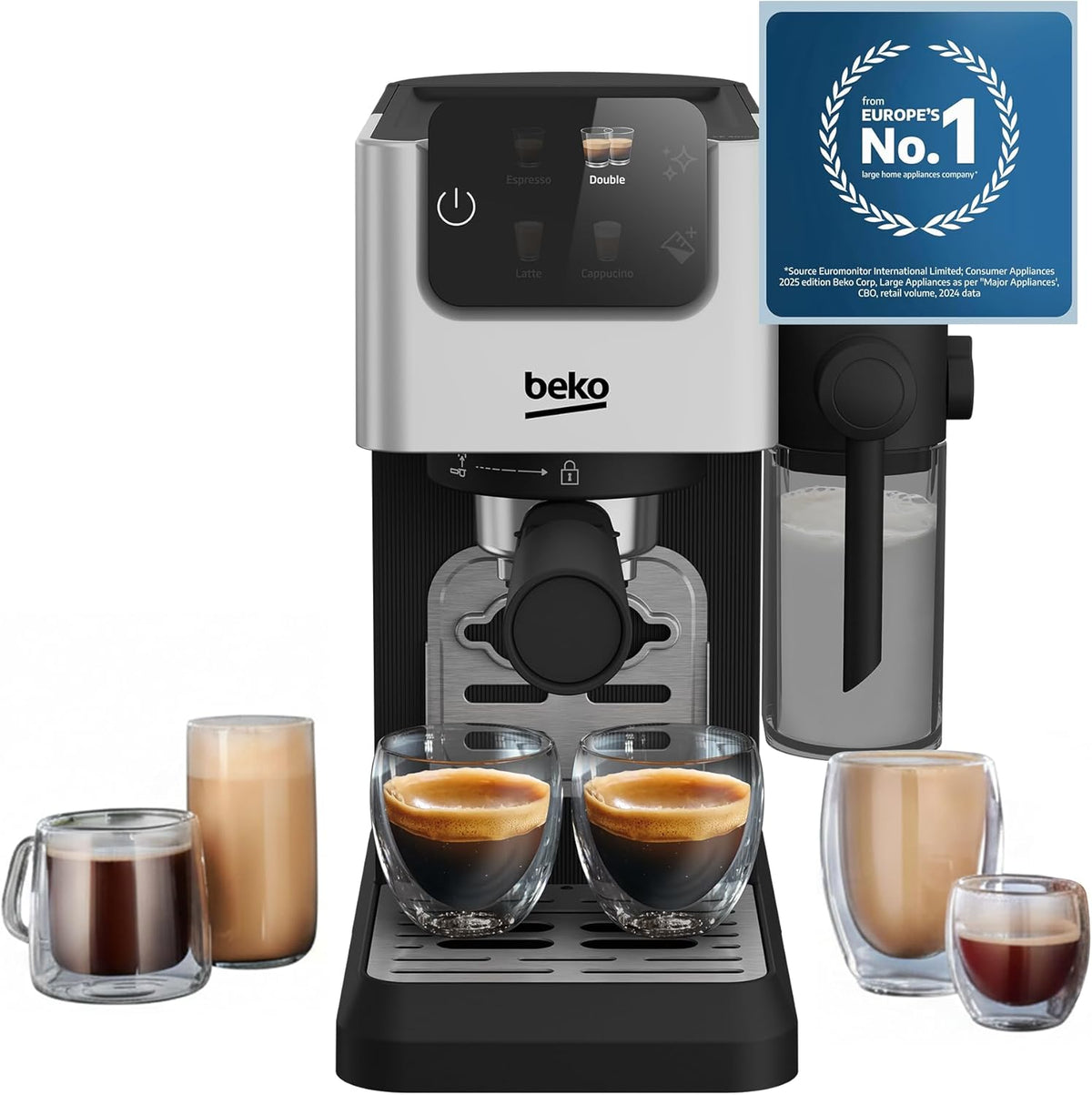 BEKO All in One Semi-Automatic Espresso Coffee maker with Milk Frother (Espresso, Pod and Capsule coffee)