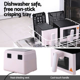 Devanti Air Fryer 9L Dual Zone Fryers 2600W Pink