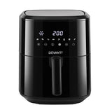 Devanti Air Fryer 6.5L 1700W Digital Touch 8 Presets Non-Stick Basket Black
