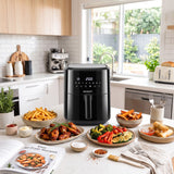 Devanti Air Fryer 6.5L 1700W Digital Touch 8 Presets Non-Stick Basket Black