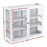 Artiss Buffet Cabinet Sideboard Wall Mounted Clear Display Storage 60cm White