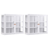 Artiss Buffet Cabinet Sideboard X2 Wall Mounted Clear Display Storage 60cm White