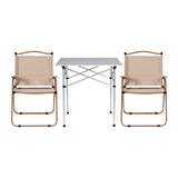 Weisshorn 3pc Camping Table Chair Set Outdoor Folding Aluminium Portable Picnic