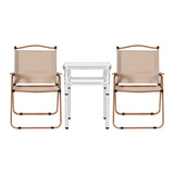 Weisshorn 3pc Camping Table Chair Set Outdoor Folding Aluminium Portable Picnic