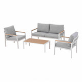 Gardeon 4-Piece Outdoor Sofa Set Aluminum Frame table and Chairs White