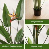 Artiss 150cm Artificial Bird of Paradise Plant with Flowers Realistic Leaves for Home Office Decor