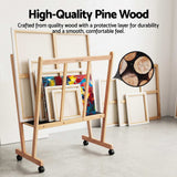 Artiss Art Display Wooden Print Rack with Castors-Canvas Drying & Storage Rack for Panels, Posters, Art Shows & Galleries