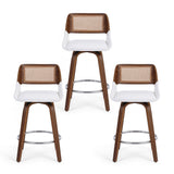 Artiss Wooden Bar Stools Set of 3 Swivel Kitchen Counter Stool Chair 60cm Seat Height