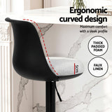 Artiss 4x Bar Stools Kitchen Swivel Gas Lift Counter Dining Chair Curved Black