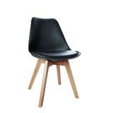 Artiss Dining Chairs Set of 4 Leather Plastic DSW Replica Wooden Black