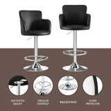 Artiss 3x Bar Stools Counter Chairs Swivel Adjustable Tub PU Leather Black