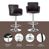 Artiss 3x Bar Stools Counter Chairs Swivel Adjustable Tub PU Leather Brown