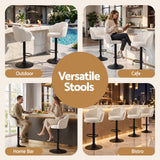 Artiss 4x Bar Stools Counter Chair Adjustable Shell Backrest Velvet Nessah Ivory