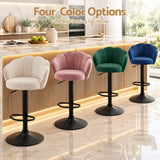 Artiss 4x Bar Stools Counter Chair Adjustable Shell Backrest Velvet Nessah Ivory