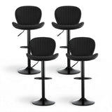 Artiss 4x Bar Stools Kitchen Swivel Gas Lift Counter Chair Shell Leather Black