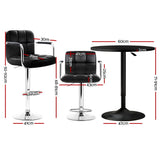 Artiss Bar Table and Stools Set Dining Desk Kitchen Chairs Cafe Pub
