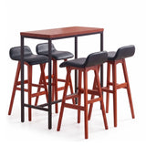 Artiss 5Pcs Bar Table and Stools Set Dining Desk Kitchen Chairs Cafe Pub Wood