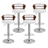 Artiss 4x Bar Stools Counter Chair Kitchen Bentwood Gas Lift PU Leather White