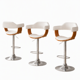Artiss Bar Stools X3 Kitchen Counter Chair Gas Lift Swivel PU Selina White
