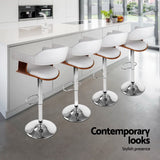 Artiss Bar Stools X3 Kitchen Counter Chair Gas Lift Swivel PU Selina White