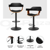 Artiss Bar Stools X3 Kitchen Counter Chair Gas Lift Swivel PU Selina All Black