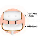 Artiss Bar Stools X3 Kitchen Counter Chair Gas Lift Swivel PU Cherry White