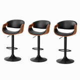 Artiss Bar Stools X3 Kitchen Counter Chair Gas Lift Swivel PU Ambrus Black