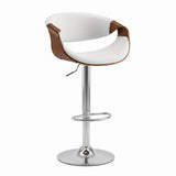 Artiss 1x Bar Stool Counter Chair Ambrus Swivel Adjustable Bentwood PU White