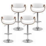 Artiss 4x Bar Stools Counter Chair Ambrus Swivel Adjustable Bentwood PU White
