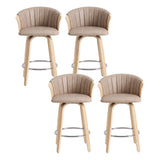 Artiss Wooden Bar Stools Set of 4 Swivel Kitchen Counter Stools Chair 66cm Khaki
