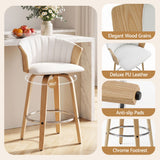 Artiss 66cm Seat Height Wooden Bar Stools Swivel Kitchen Counter Stool Chair