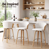 Artiss 66cm Seat Height Wooden Bar Stools Swivel Kitchen Counter Stool Chair