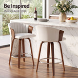 Artiss Wooden Bar Stools Set of 2 Swivel Kitchen Counter Stools Chair 66cm