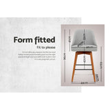 Artiss 4x Bar Stools Swivel Seat Wooden Grey
