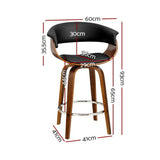 Artiss Bar Stools Set of 3 Kitchen Wooden Bar Stool Dining Chair 65cm