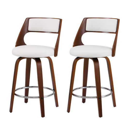 Artiss Wooden Bar Stools Set of 2 Swivel Kitchen Counter Stools Chair 65cm