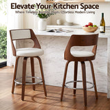 Artiss Wooden Bar Stools Set of 2 Swivel Kitchen Counter Stools Chair 65cm