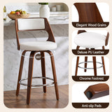 Artiss Wooden Bar Stools Set of 4 Swivel Kitchen Counter Stools Chair 65cm