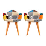 Artiss Dining Chairs Set of 2 Fabric Retro Replica DSW