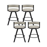 Artiss Bar Stools Set of 4 Swivel Kitchen Chair Metal Counter Beige Leather