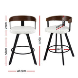 Artiss Bar Stool Swivel Metal Legs Kitchen Chair Bentwood Counter Leather White
