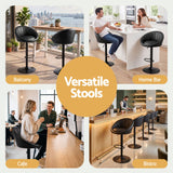Artiss Bar Stools X4 Gas Lift Adjustable Rounded Shell Backrest PU Leather Black